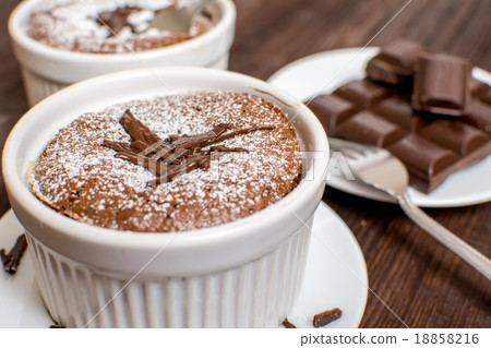 Traditional chocolate souffle 18858216