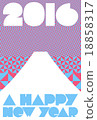 Mt. Fuji, Geometric Pattern and Letter Postcard 2016 18858317