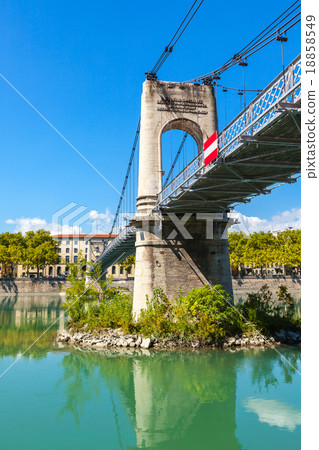 Old bridge over Rhone river in Lyon, Franc Old bridge over Rhone river in Lyon, Franc 18858549