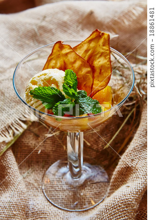 Homemade ice cream with mint Homemade ice cream with mint 18861481