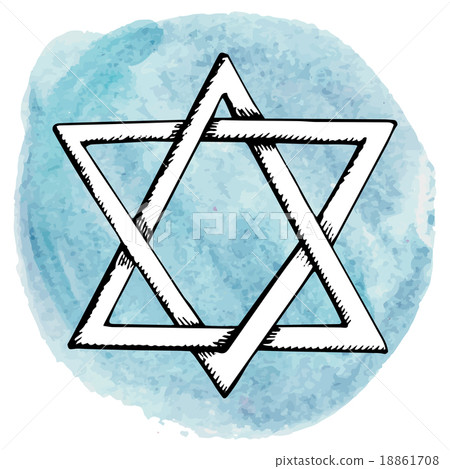 Star of David,Watercolor circle splash.Israel Star of David,Watercolor circle splash.Israel 18861708
