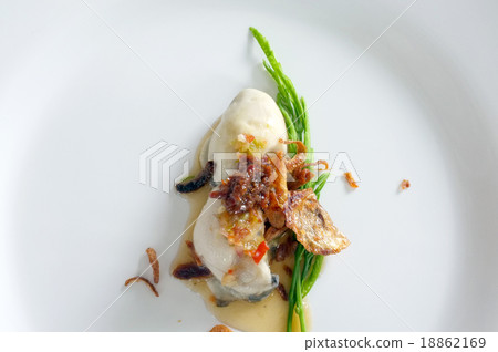 Fresh raw oyster with spicy sauce, thai style seaf Fresh raw oyster with spicy sauce, thai style seaf 18862169