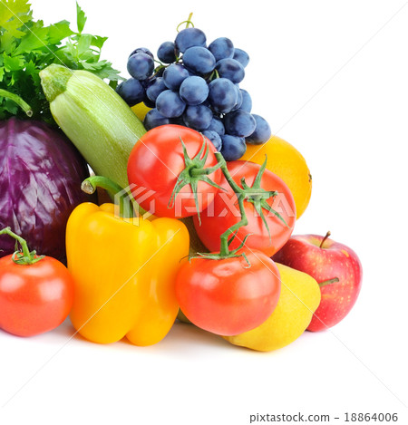 fruits and vegetables isolated on white background 18864006