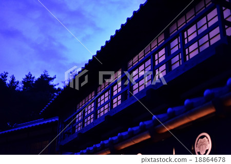 Japanese style inn at dusk Japanese style inn at dusk 18864678