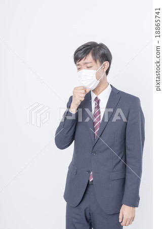 Businessman coughing 18865741