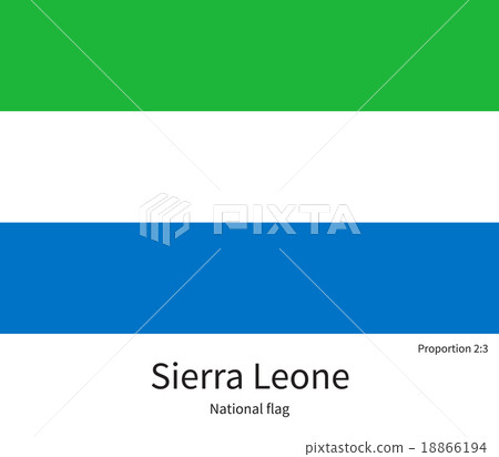 National flag of Sierra Leone with correct 18866194
