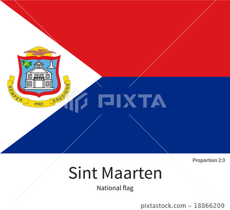 National flag of Sint Maarten with correct 18866209