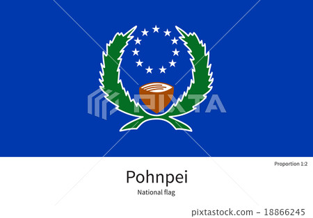 National flag of Pohnpei with correct proportions 18866245