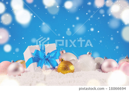 christmas gift box and balls christmas gift box and balls 18866694