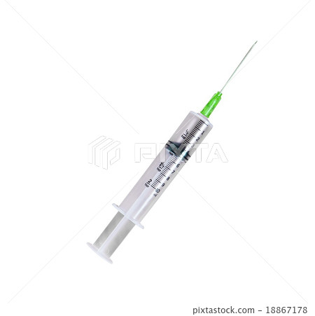 syringe on the white 18867178