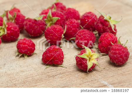 Raspberries  fruit on wooden background  18868197