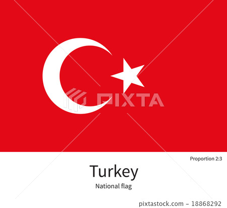 National flag of Turkey with correct proportions 18868292