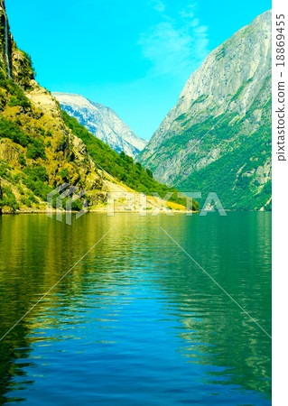 Tourism and travel. Mountains and fjord in Norway. 18869455