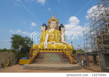 Big golden Buddha against blue sky Big golden Buddha against blue sky 18870666