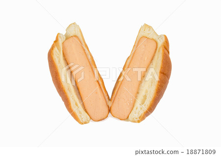 Slice sausage buns isolated on white background 18871809