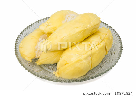 durian on crystal dish isolated durian on crystal dish isolated 18871824