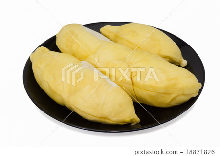 Ripe Durian ready to eat on white background Ripe Durian ready to eat on white background 18871826