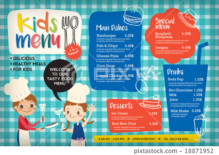 Kids Menu Template Stock Illustration Illustration Of Banner 110020904