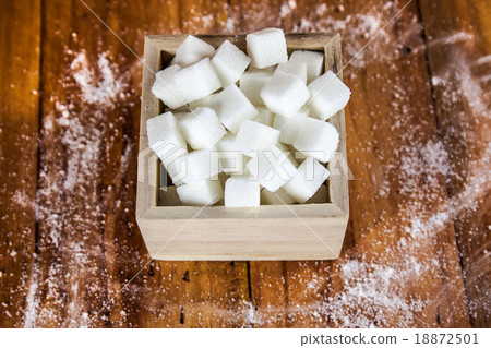Sugar Cubes in Square Shaped Bowl 18872501