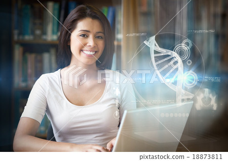 Composite image of illustration of dna 18873811