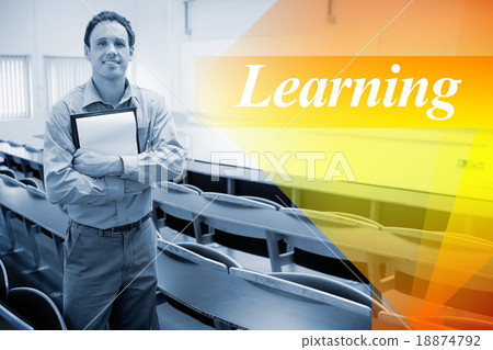 Learning against male teacher with notepad in the lecture hall Learning against male teacher with notepad in the lecture hall 18874792