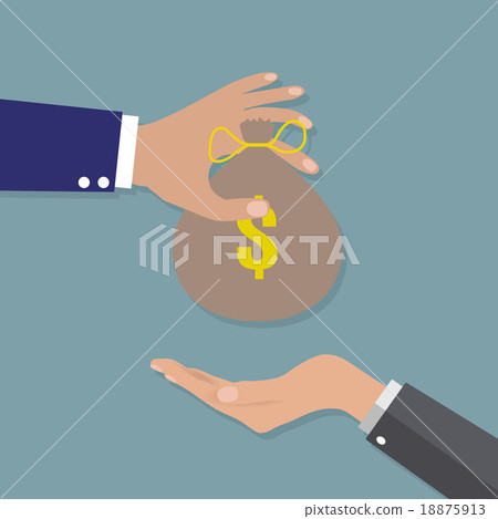 Hand giving money to other hand Hand giving money to other hand 18875913
