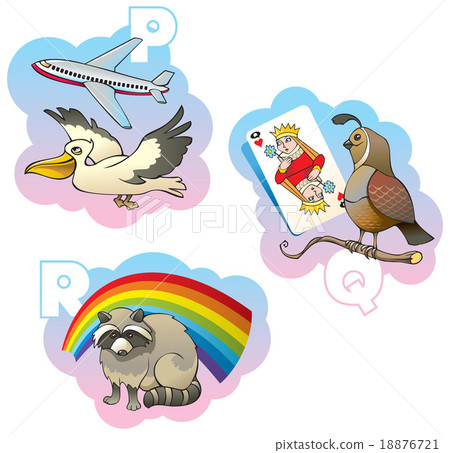 Children alphabet: pictures for letters P, Q, R Children alphabet: pictures for letters P, Q, R 18876721