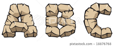 Series of Stone alphabet: letters ABC, vector 18876768