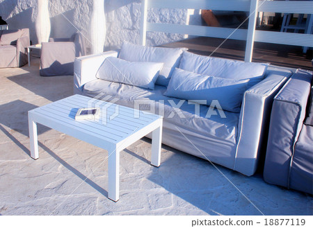 relax terrace with white sofa, Grete, Greece. relax terrace with white sofa, Grete, Greece. 18877119