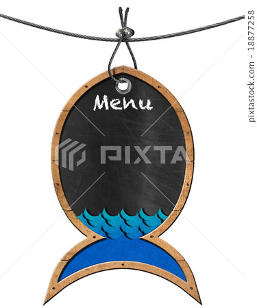 Blackboard Fish Shaped - Seafood Menu - Stock Illustration [18877258 ...