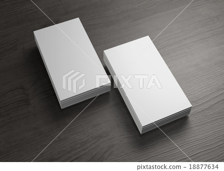 2 stack of chinese business cards of wood table 18877634