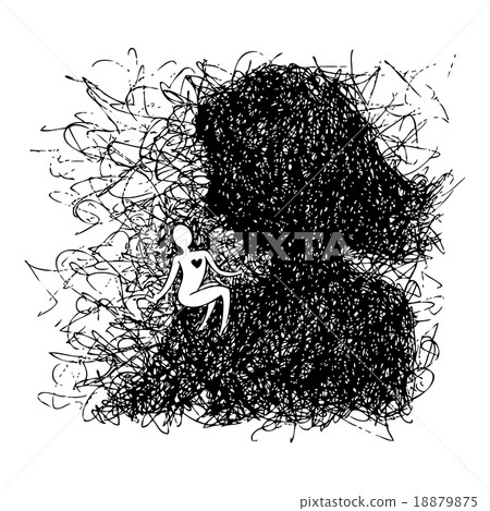 abstract white man on shoulder of woman 18879875