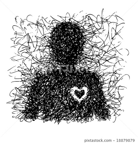 abstract single man with heart 18879879