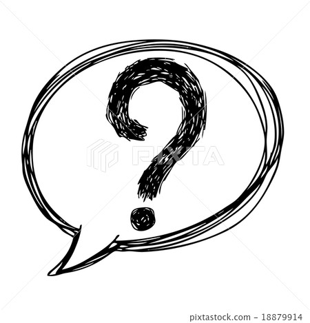 question marks in speech bubble icon 18879914