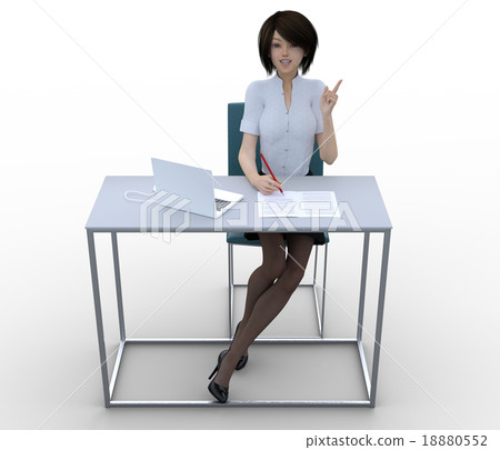 Business woman filling in the document perming3DCG Illustration material Business woman filling in the document perming3DCG Illustration material 18880552