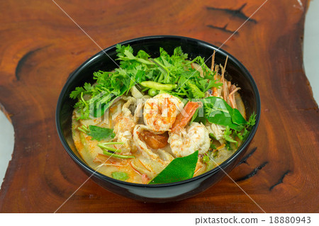 Tom Yum Goong - Thai hot and spicy soup with giant Tom Yum Goong - Thai hot and spicy soup with giant 18880943