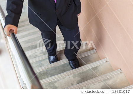 businessman walk up stair, promoted, achievement 18881017