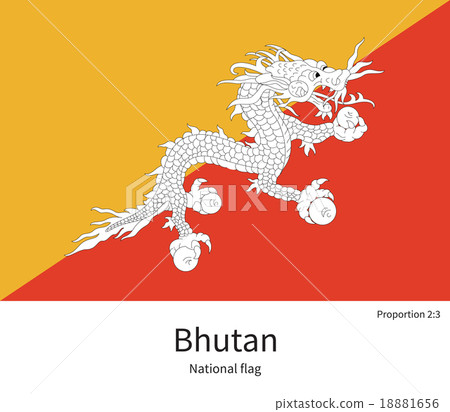 National flag of Bhutan with correct proportions National flag of Bhutan with correct proportions 18881656