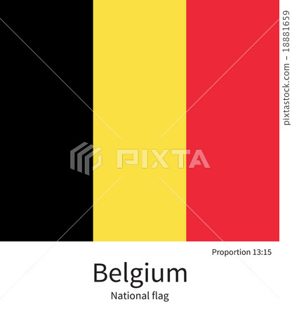 National flag of Belgium with correct proportions 18881659