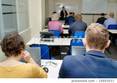 Stock Photo: Informatics workshop at university.