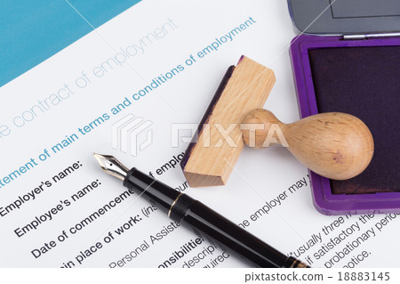 employment contract with fountain pen 18883145