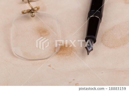 fountain pen and pince-nez 18883159