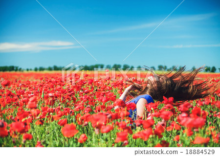 Girl with poppies 18884529
