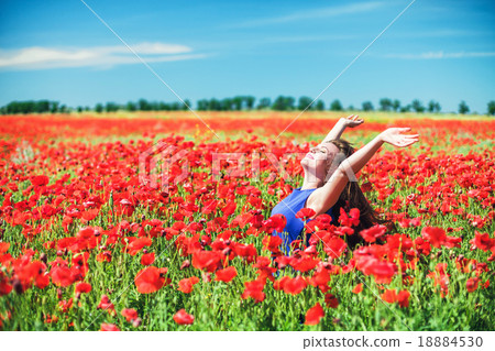 Girl with poppies Girl with poppies 18884530