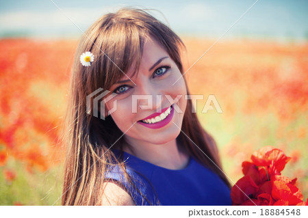 Girl with poppies 18884548