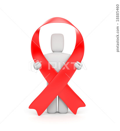 Man with red ribbon-插圖素材 [18885460] - PIXTA圖庫