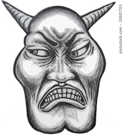 Angry ogre's face Angry ogre's face 18885703