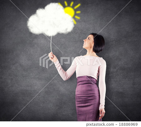 Girl with cloud Girl with cloud 18886969