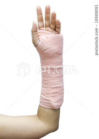 Splint,broken bone,broken hand isolate 18889091