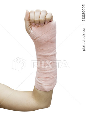 Splint,broken bone,broken hand isolate 18889095